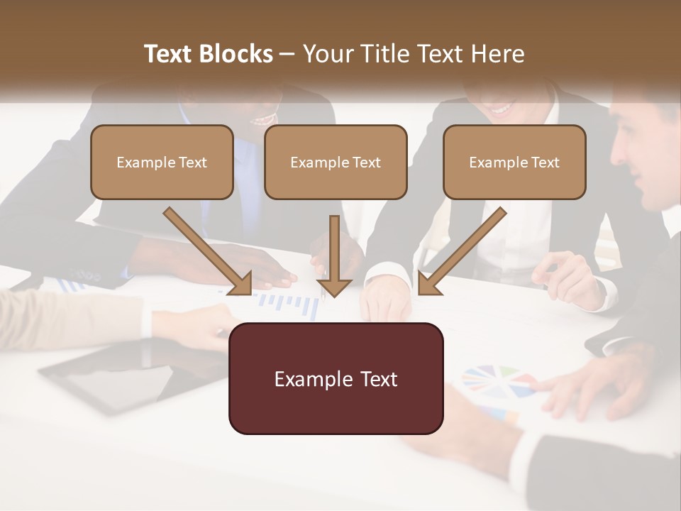 A Group Of Business People Sitting Around A Table PowerPoint Template