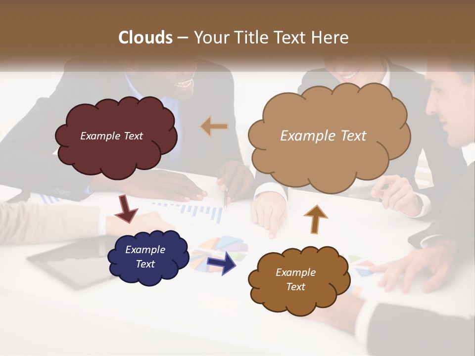 A Group Of Business People Sitting Around A Table PowerPoint Template