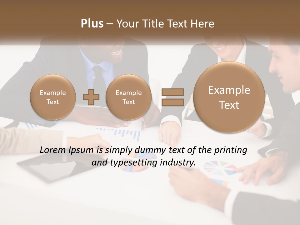 A Group Of Business People Sitting Around A Table PowerPoint Template