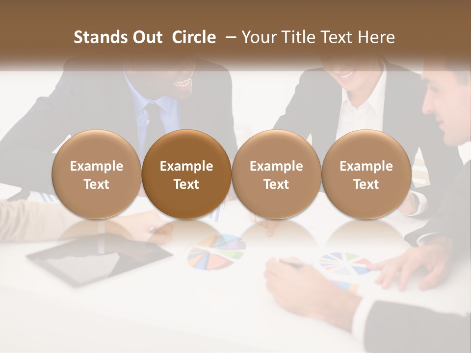 A Group Of Business People Sitting Around A Table PowerPoint Template