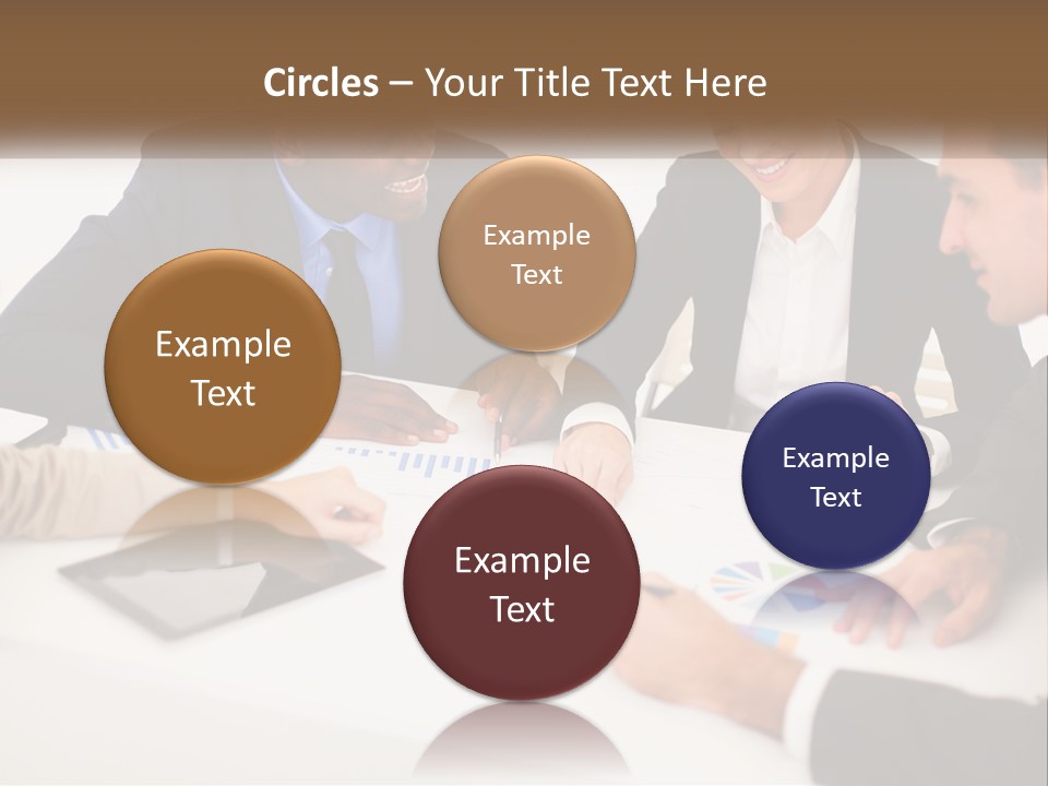 A Group Of Business People Sitting Around A Table PowerPoint Template