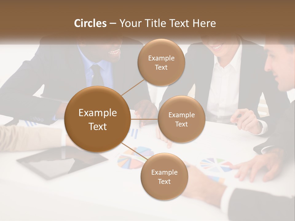 A Group Of Business People Sitting Around A Table PowerPoint Template