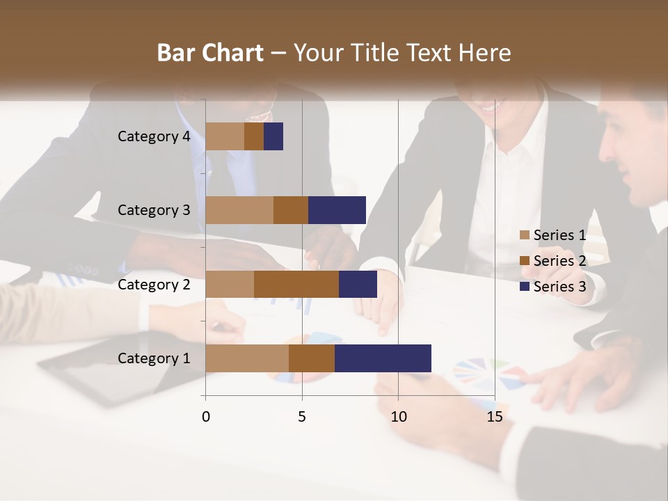 A Group Of Business People Sitting Around A Table PowerPoint Template