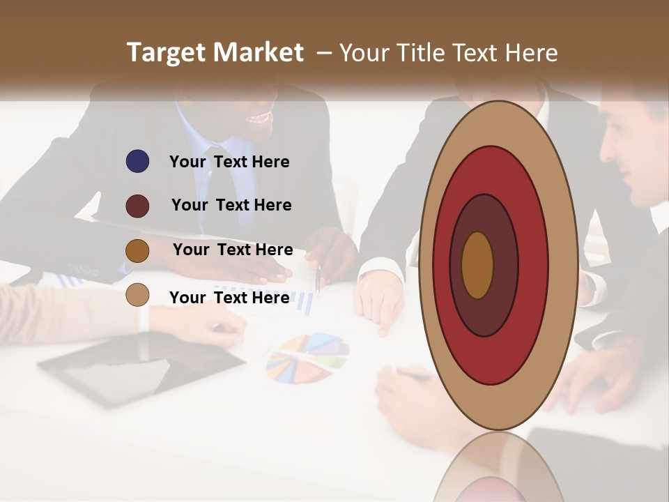 A Group Of Business People Sitting Around A Table PowerPoint Template