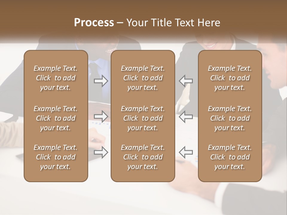 A Group Of Business People Sitting Around A Table PowerPoint Template