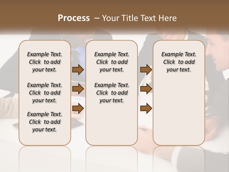 A Group Of Business People Sitting Around A Table PowerPoint Template