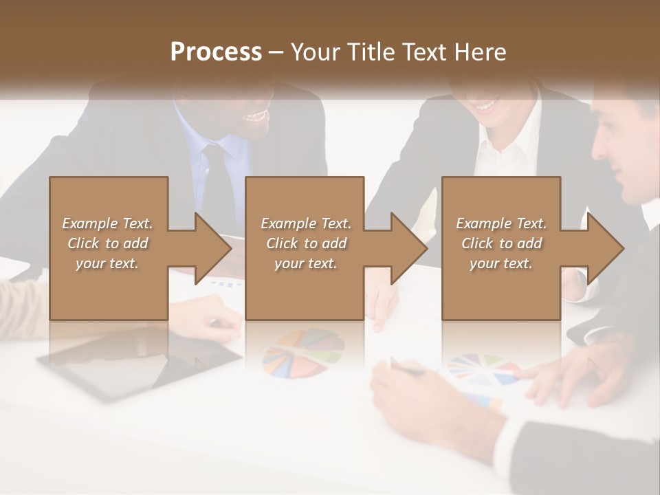 A Group Of Business People Sitting Around A Table PowerPoint Template