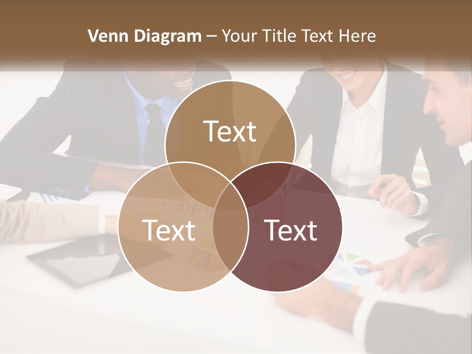 A Group Of Business People Sitting Around A Table PowerPoint Template