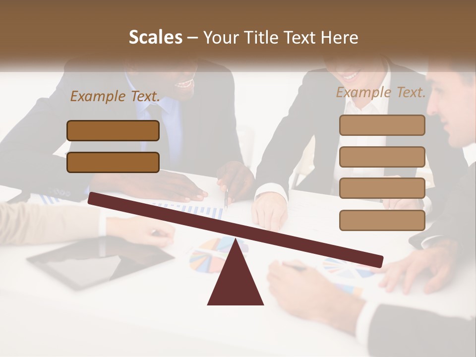A Group Of Business People Sitting Around A Table PowerPoint Template