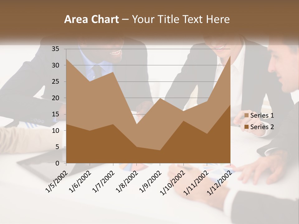 A Group Of Business People Sitting Around A Table PowerPoint Template