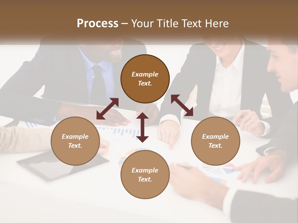 A Group Of Business People Sitting Around A Table PowerPoint Template