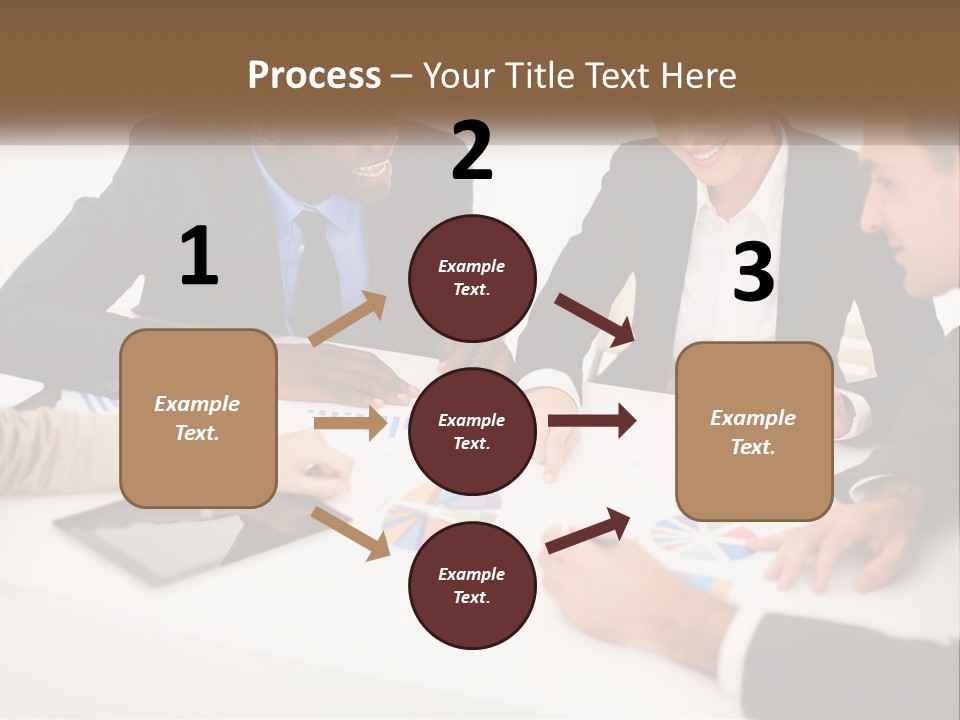 A Group Of Business People Sitting Around A Table PowerPoint Template
