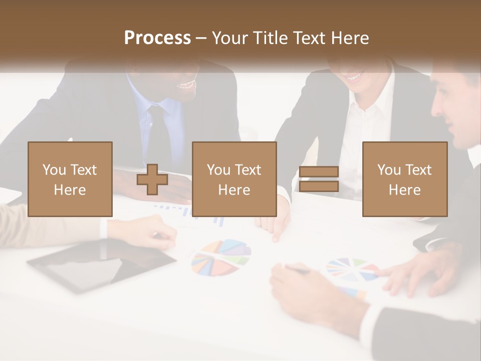 A Group Of Business People Sitting Around A Table PowerPoint Template