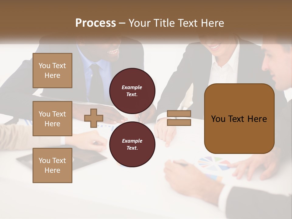 A Group Of Business People Sitting Around A Table PowerPoint Template