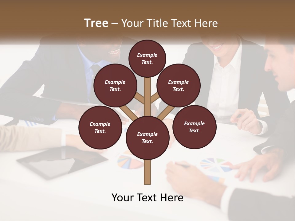 A Group Of Business People Sitting Around A Table PowerPoint Template