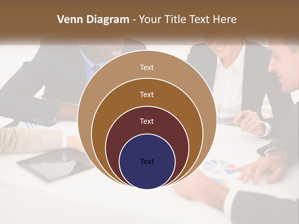 A Group Of Business People Sitting Around A Table PowerPoint Template