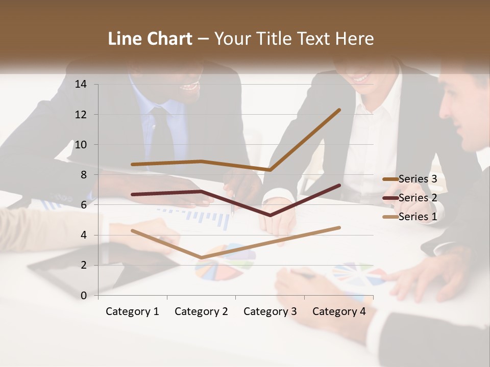 A Group Of Business People Sitting Around A Table PowerPoint Template