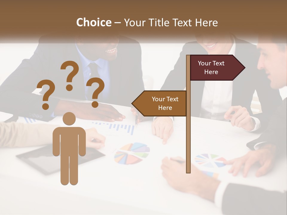 A Group Of Business People Sitting Around A Table PowerPoint Template