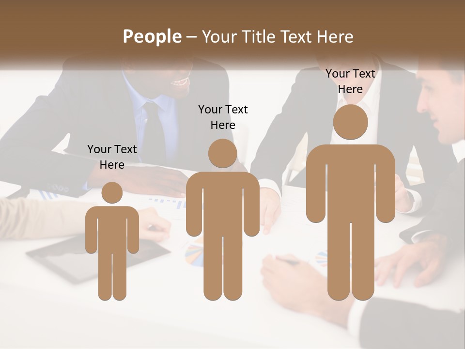 A Group Of Business People Sitting Around A Table PowerPoint Template