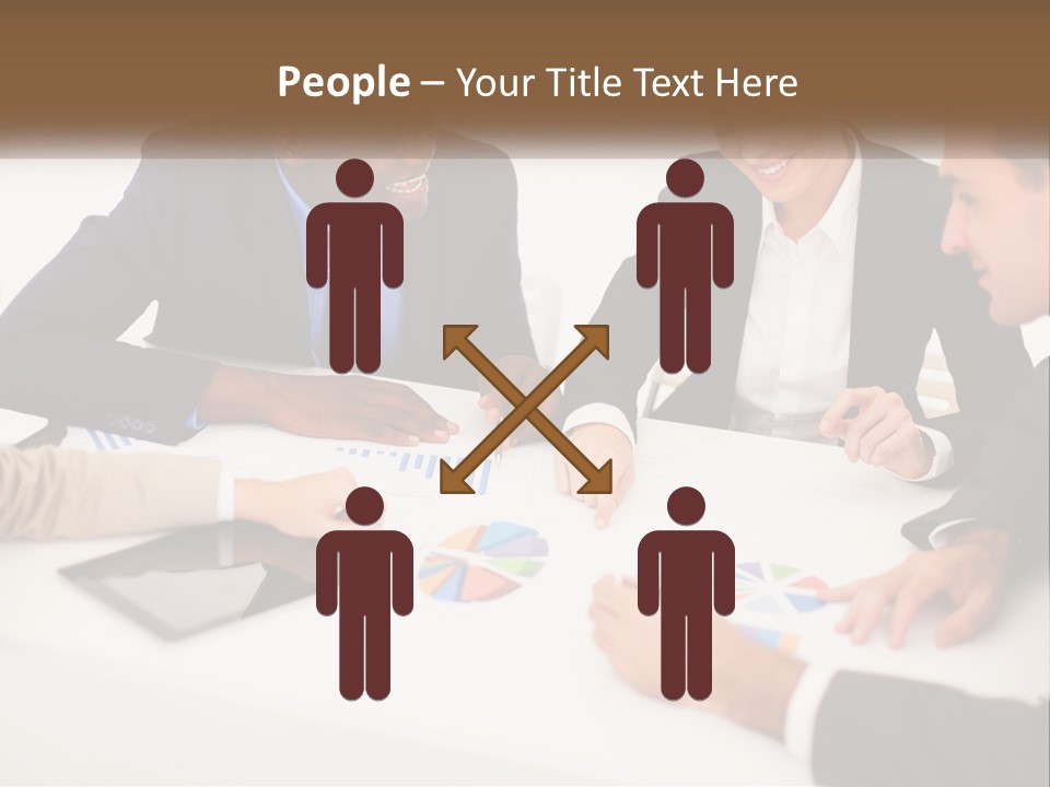 A Group Of Business People Sitting Around A Table PowerPoint Template