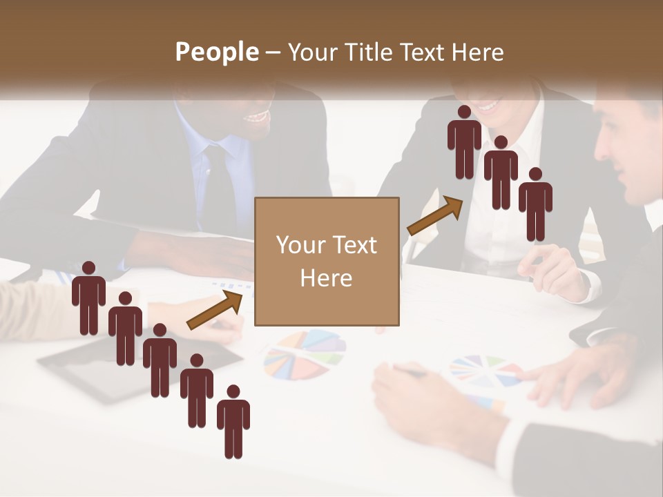 A Group Of Business People Sitting Around A Table PowerPoint Template