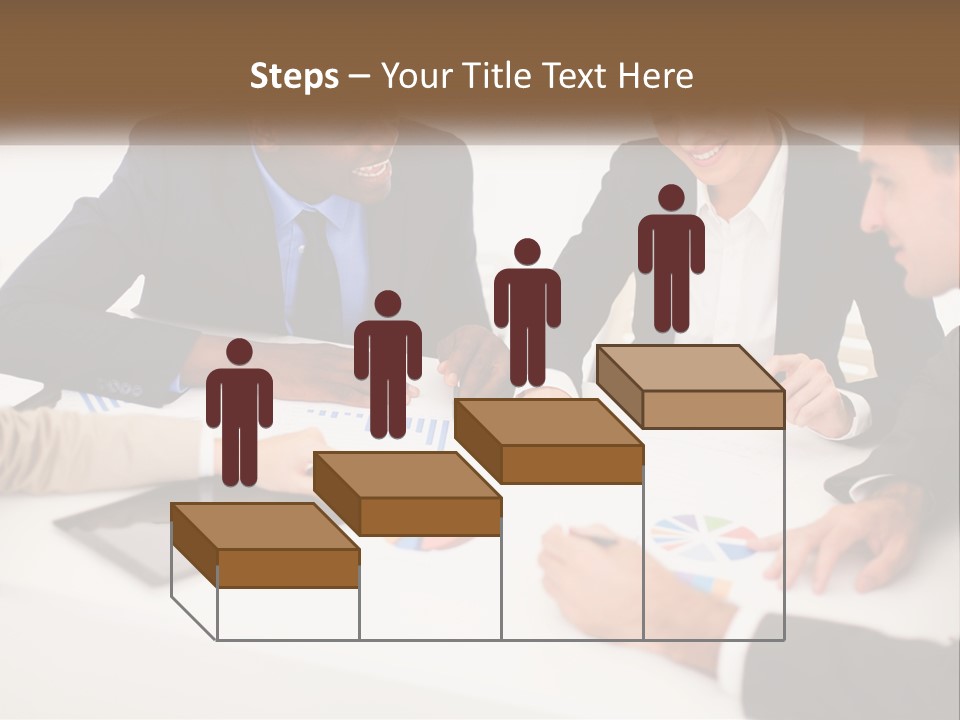 A Group Of Business People Sitting Around A Table PowerPoint Template