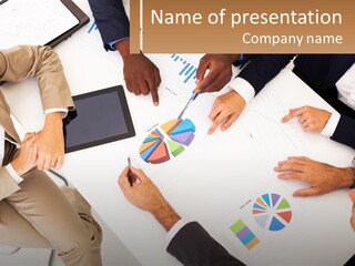 A Group Of Business People Sitting Around A Table PowerPoint Template