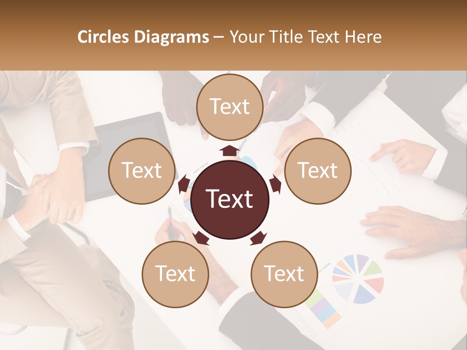 A Group Of Business People Sitting Around A Table PowerPoint Template