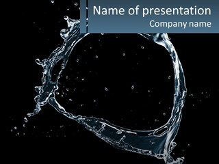 A Splash Of Water On A Black Background PowerPoint Template