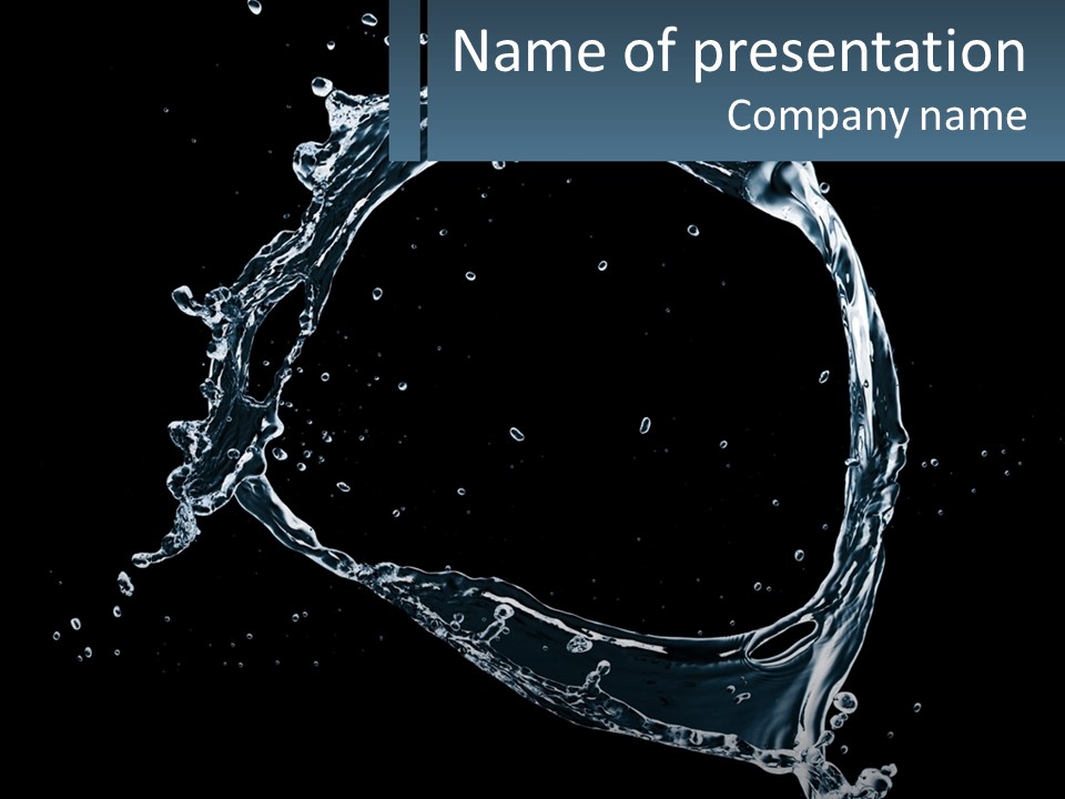 A Splash Of Water On A Black Background PowerPoint Template
