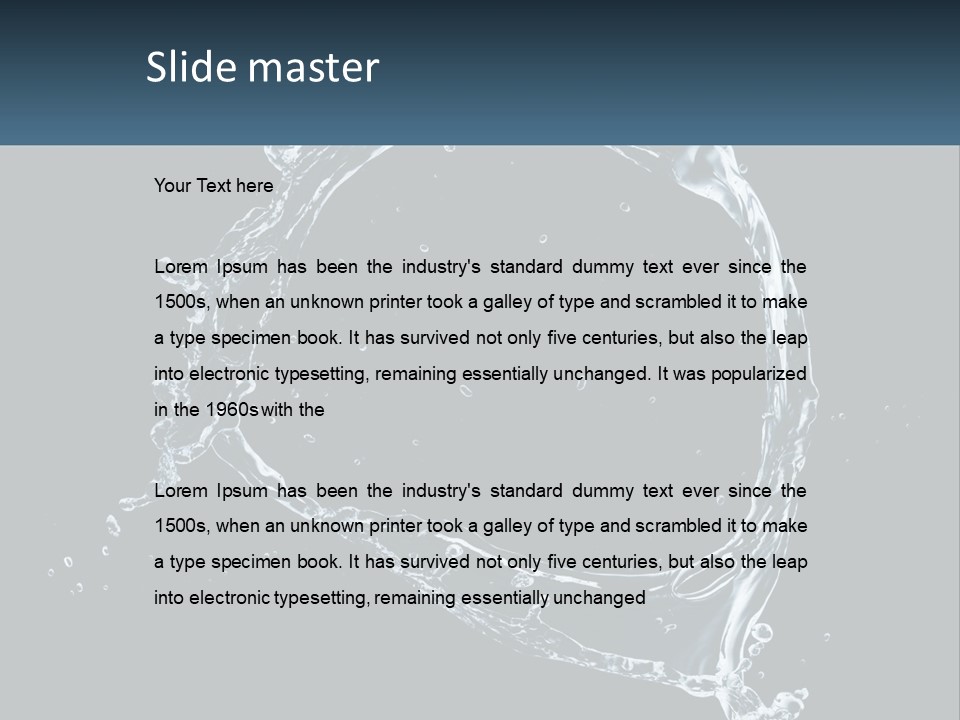 A Splash Of Water On A Black Background PowerPoint Template