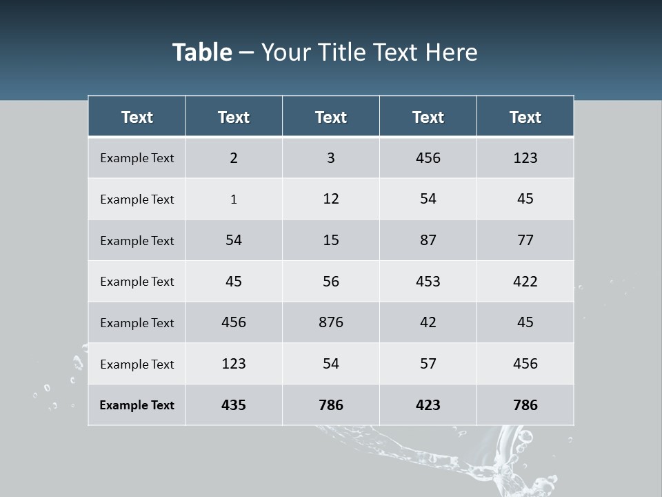A Splash Of Water On A Black Background PowerPoint Template