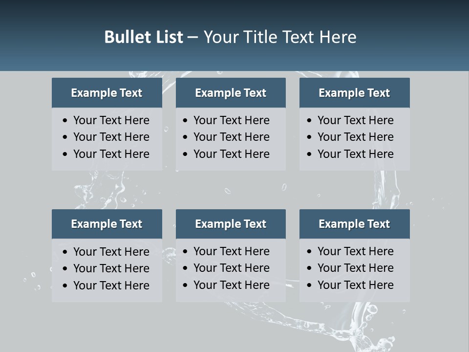 A Splash Of Water On A Black Background PowerPoint Template