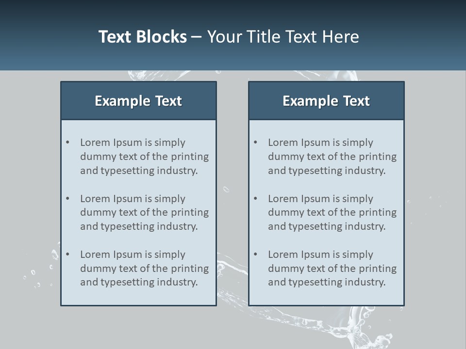 A Splash Of Water On A Black Background PowerPoint Template