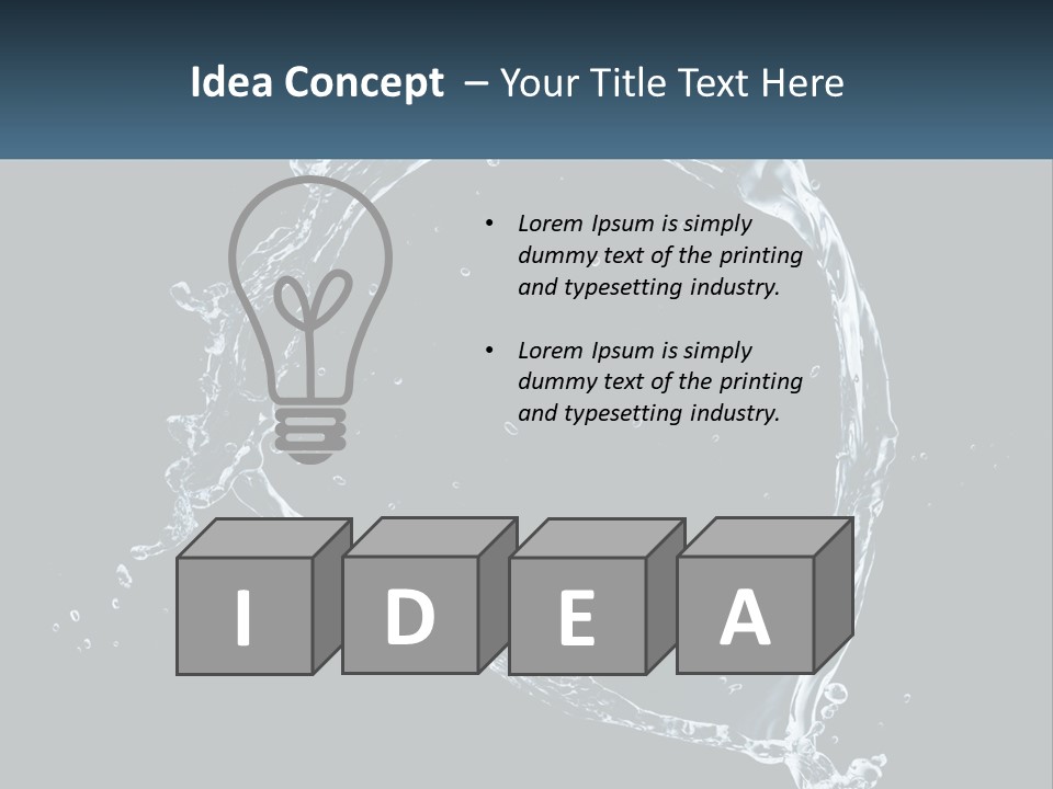 A Splash Of Water On A Black Background PowerPoint Template