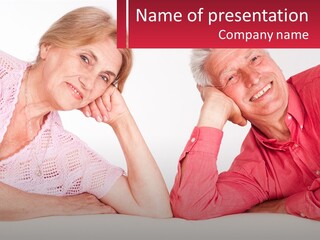 A Man And A Woman Posing For A Picture PowerPoint Template