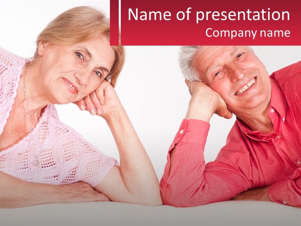 A Man And A Woman Posing For A Picture PowerPoint Template