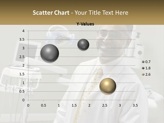 A Man In A White Lab Coat And Tie Standing In Front Of A Dentist Chair PowerPoint Template