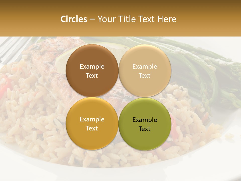 A Plate Of Food With Rice And Asparagus PowerPoint Template