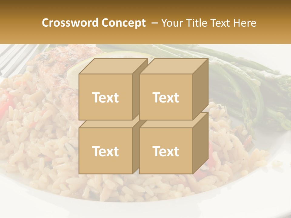 A Plate Of Food With Rice And Asparagus PowerPoint Template