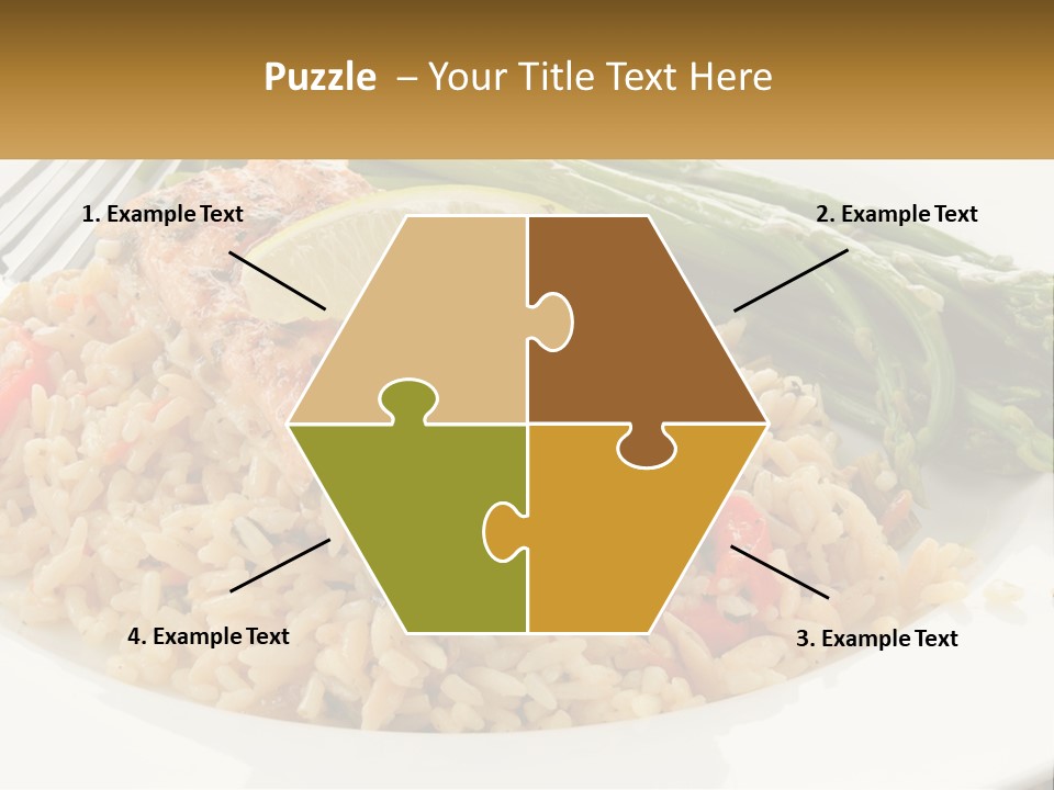 A Plate Of Food With Rice And Asparagus PowerPoint Template