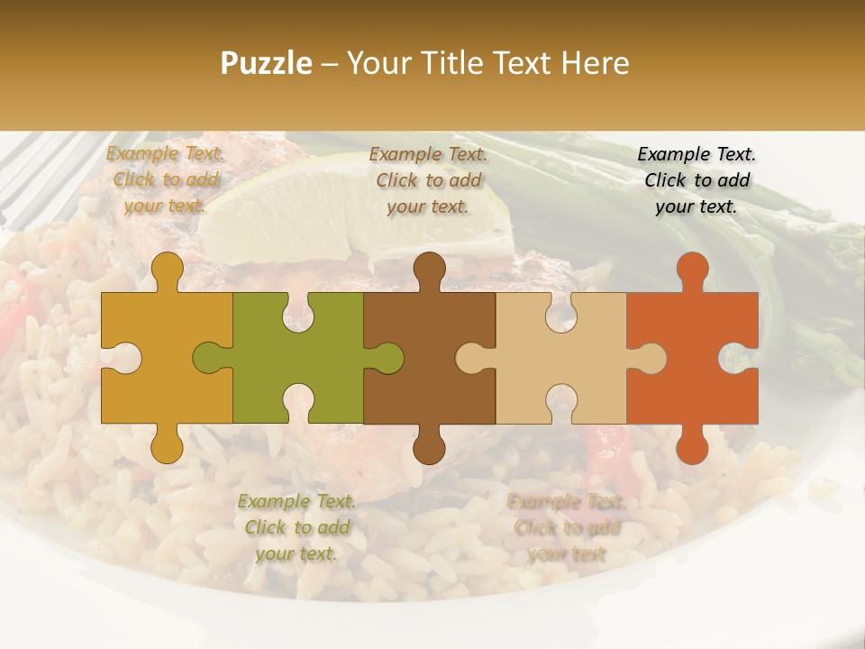 A Plate Of Food With Rice And Asparagus PowerPoint Template