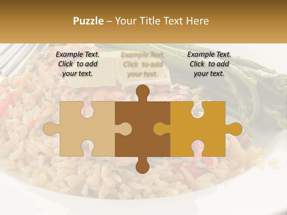 A Plate Of Food With Rice And Asparagus PowerPoint Template