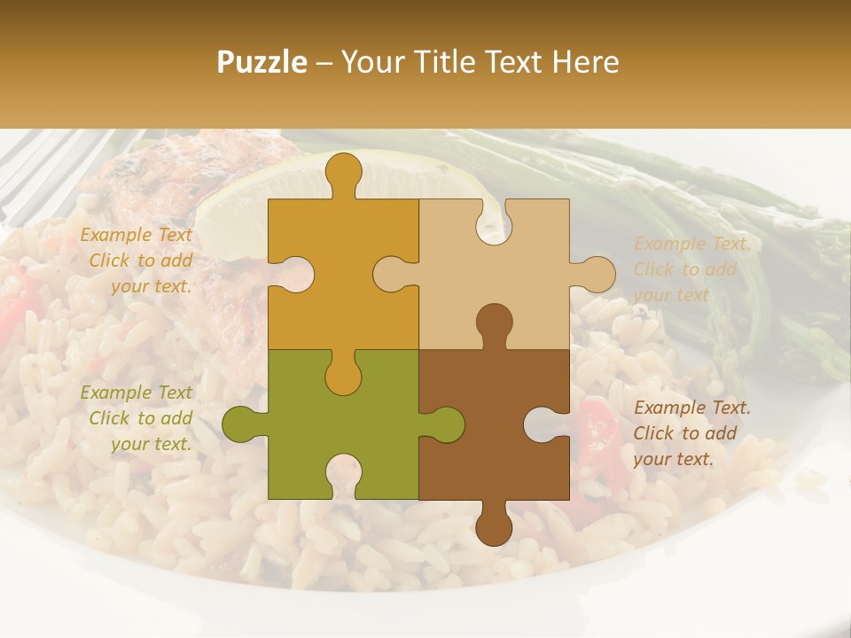 A Plate Of Food With Rice And Asparagus PowerPoint Template