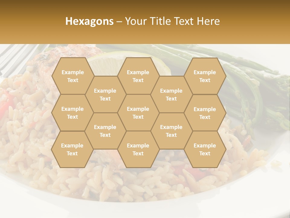 A Plate Of Food With Rice And Asparagus PowerPoint Template