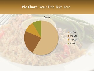 A Plate Of Food With Rice And Asparagus PowerPoint Template