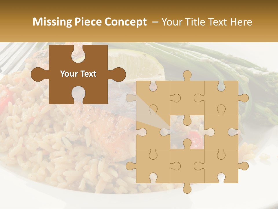 A Plate Of Food With Rice And Asparagus PowerPoint Template