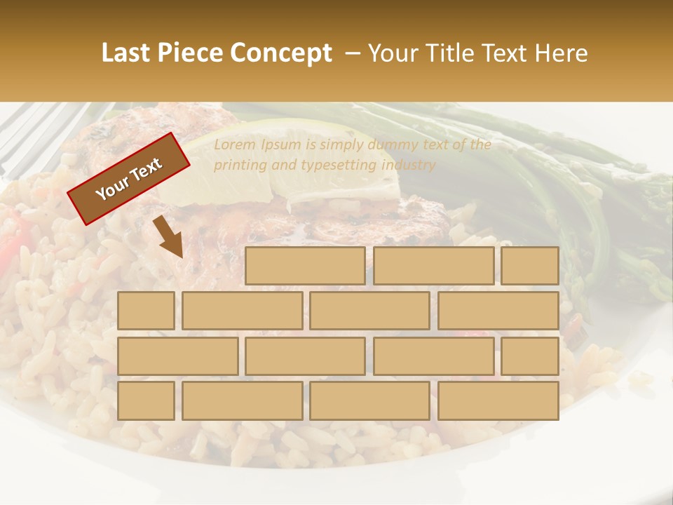 A Plate Of Food With Rice And Asparagus PowerPoint Template