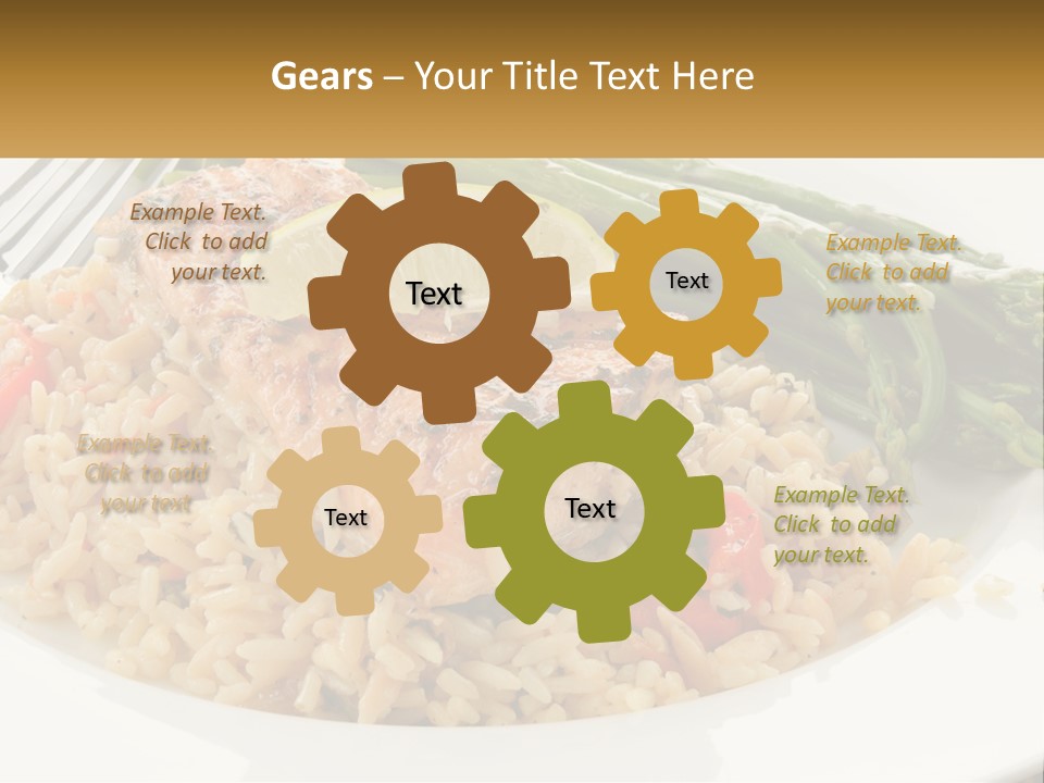 A Plate Of Food With Rice And Asparagus PowerPoint Template