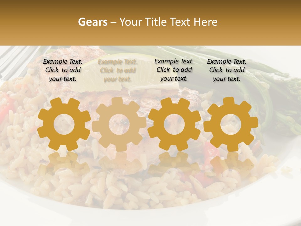 A Plate Of Food With Rice And Asparagus PowerPoint Template